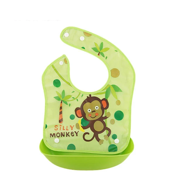 2 Newborn Baby Bibs Waterproof Baby Aprons Bib infant saliva towels cute baby cartoon bib baby slabbetjes plastic EVA baberos bebe - Цвет: 2