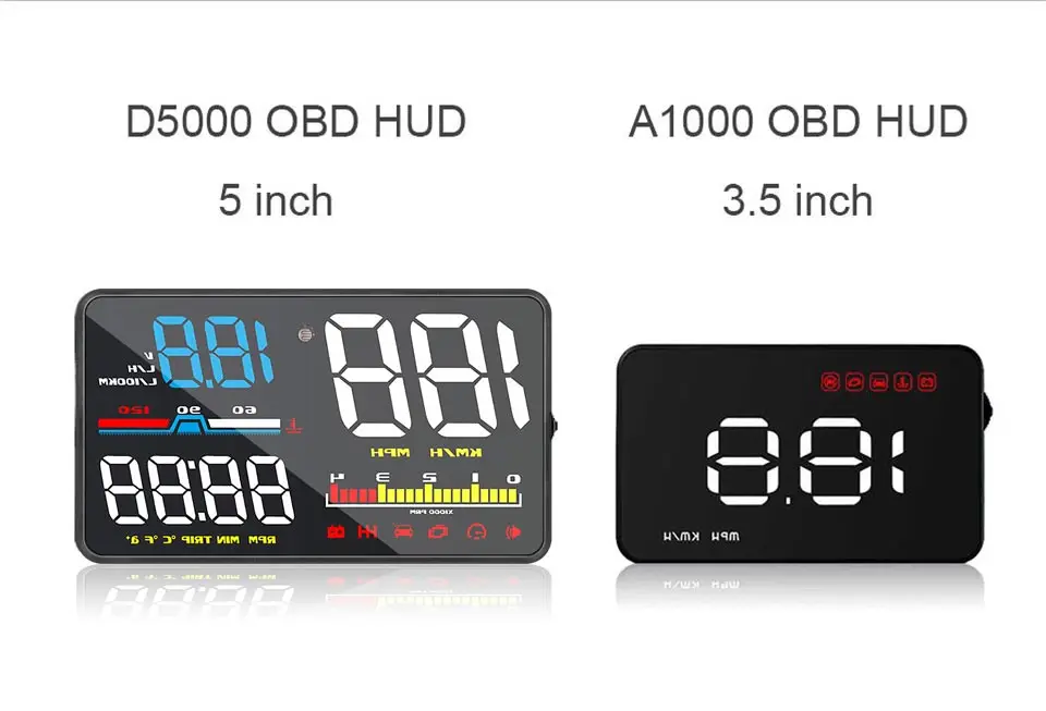 " Автомобильный HUD OBD OBD2 дисплей цифровой спидометр лобовое стекло проектор усталость сигнализации топлива Датчик скорости A8 A1000