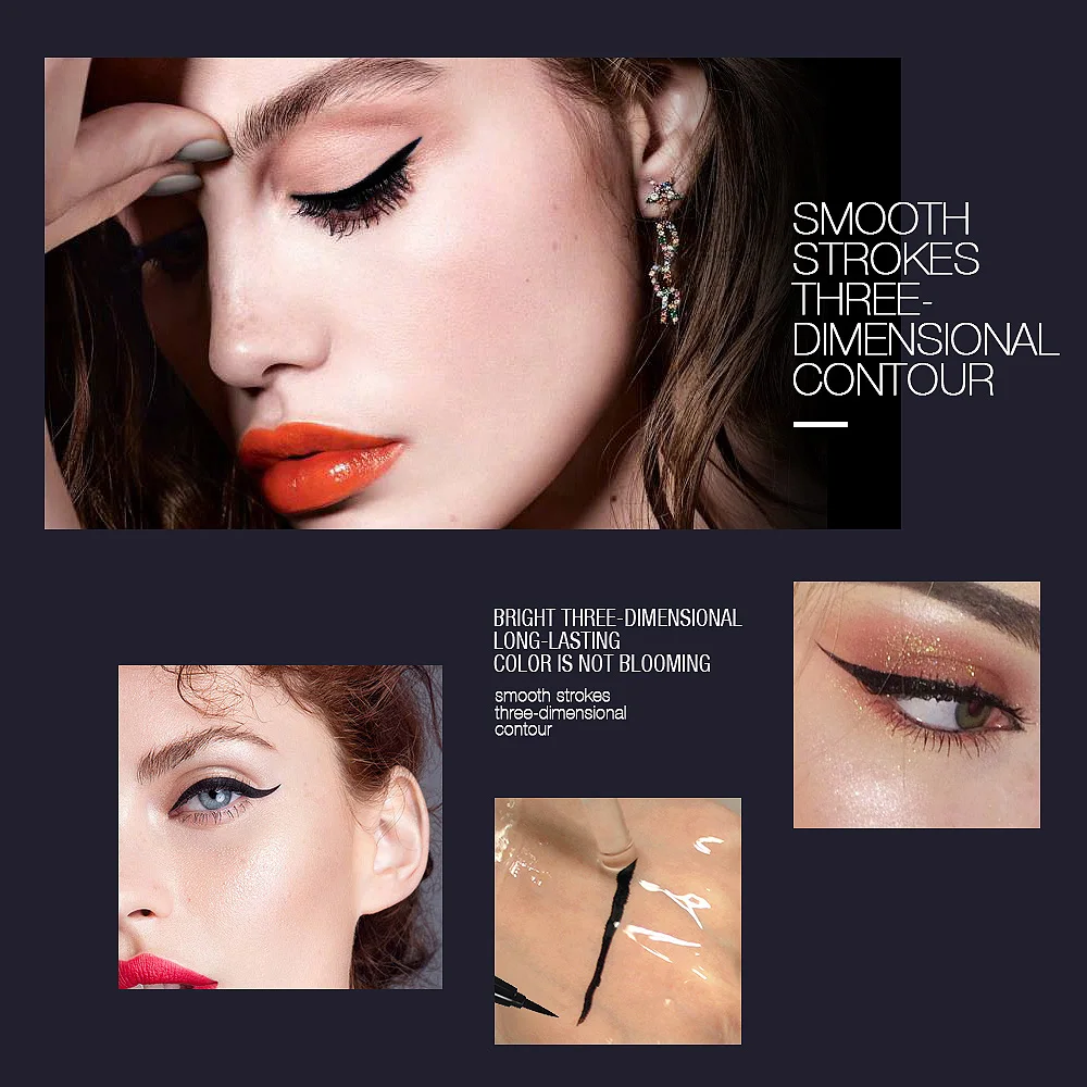 Жидкая подводка для глаз MARFUZ Black Водостойкая Подводка макияж косметика