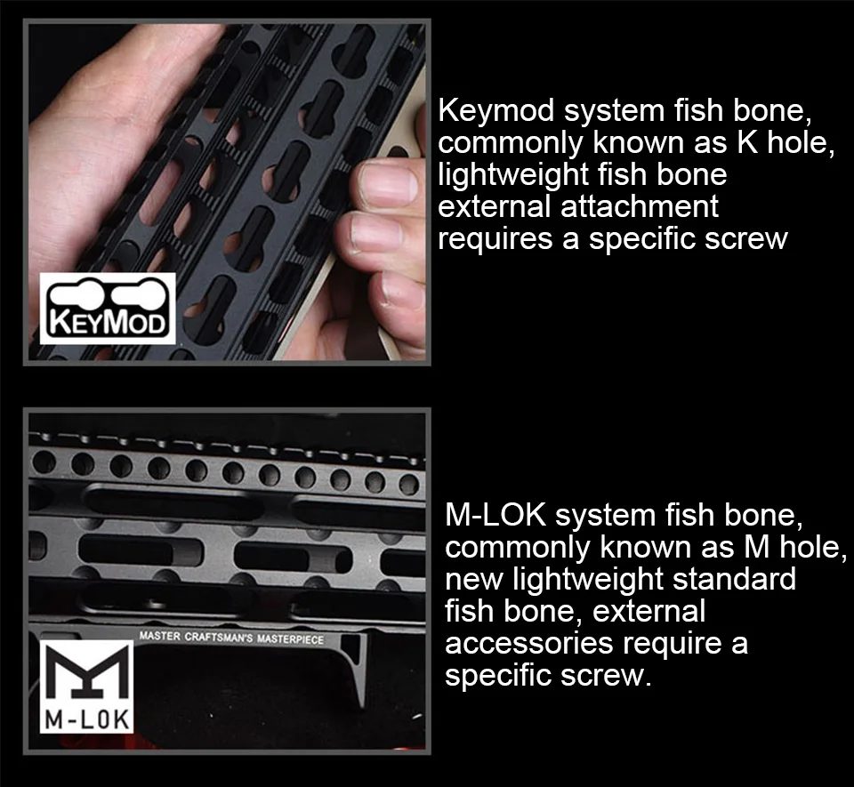 Тактический фонарь M300/M600 металлический MI рыбья кость Mlok направляющей keymod