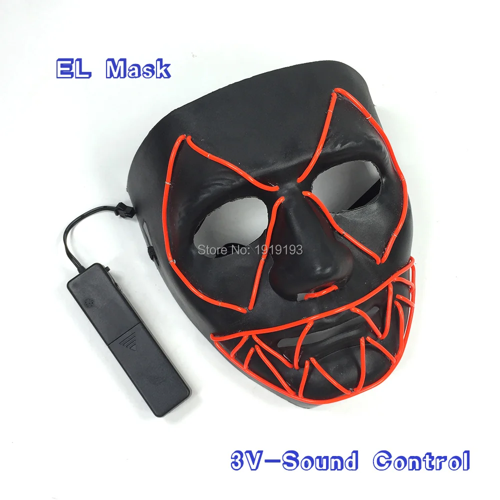 Хэллоуин Страшные EL проволоки маска Rave костюм испуг Ужас Праздничные огни
