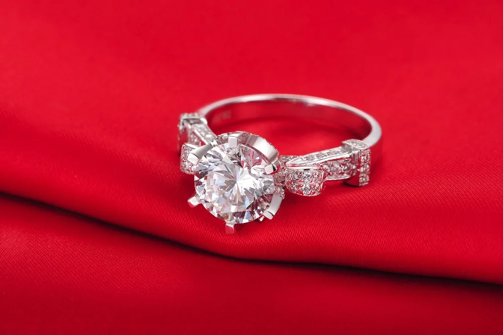 

Amazing Lord Ring Vintage Awesome 3CT SONA Luxury Diamond Ring Engagement Women Sterling Silver 18k White Gold Plated Jewelry