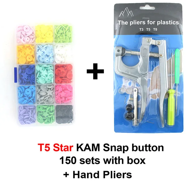 T5 Star Box Tool KAM круглая звезда кнопки в форме сердца U форма крепежа оснастки плоскогубцы для T5 T3 пластиковые кнопки металла пресс щипцы+ 150 наборов кнопок - Цвет: T5 Star Box Tool