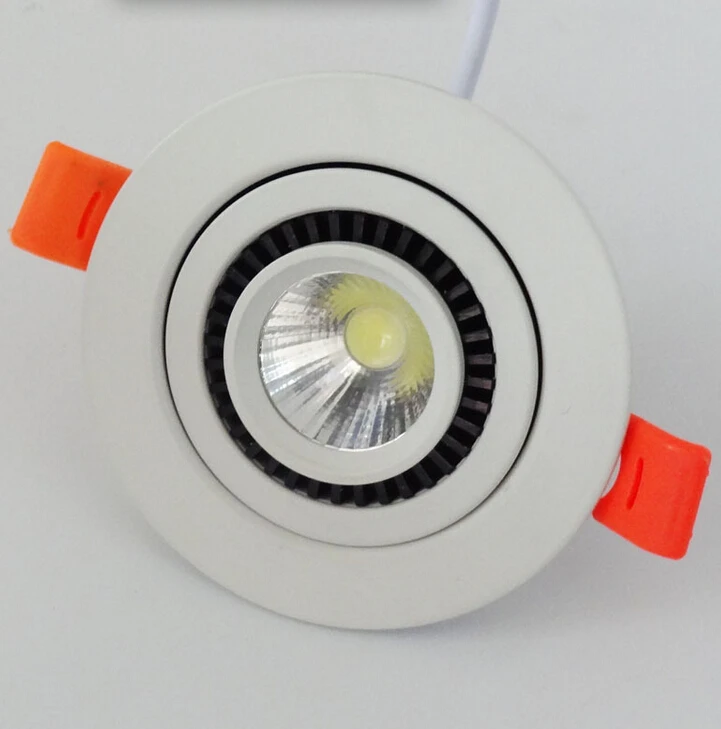 Купи Free Shipping 10W Warm White Cold White 360 degree Rotating adjustable Dimmable COB Led Ceiling down light AC85-265V CE за 13,860 рублей в магазине AliExpress