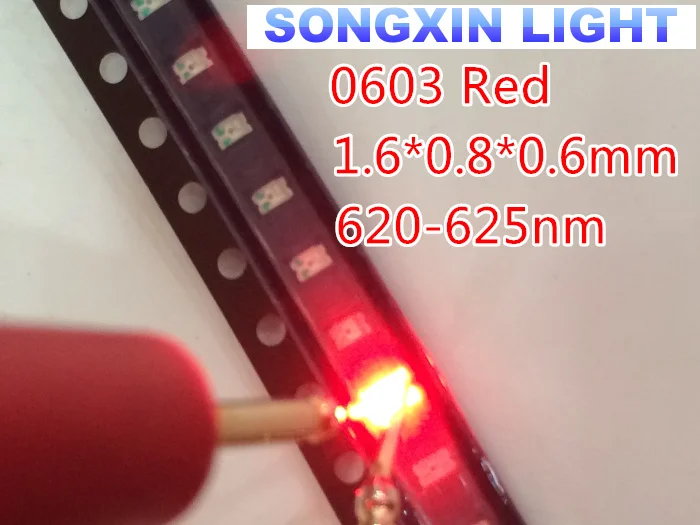 1000 шт./лот маленькие красные лампы 0603 SMD LED светоизлучающие диоды|light-emitting diode|smd led