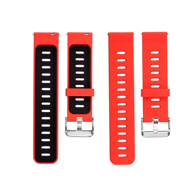 red black Ремешок для часов для оригинальных часов Huami Amazfit Stratos 2 2 s Pace 22 мм двухцветный силиконовый браслет ремешок для huawei watch GT smart Watch - Цвет: red black