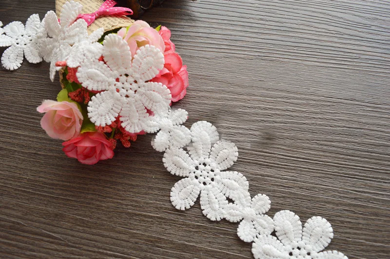 

2cm 0.78" wide 10 yard ivory fabric milk silk embroidered tapes lace trim ribbon clothes dress fabric 1182022BQL4K25
