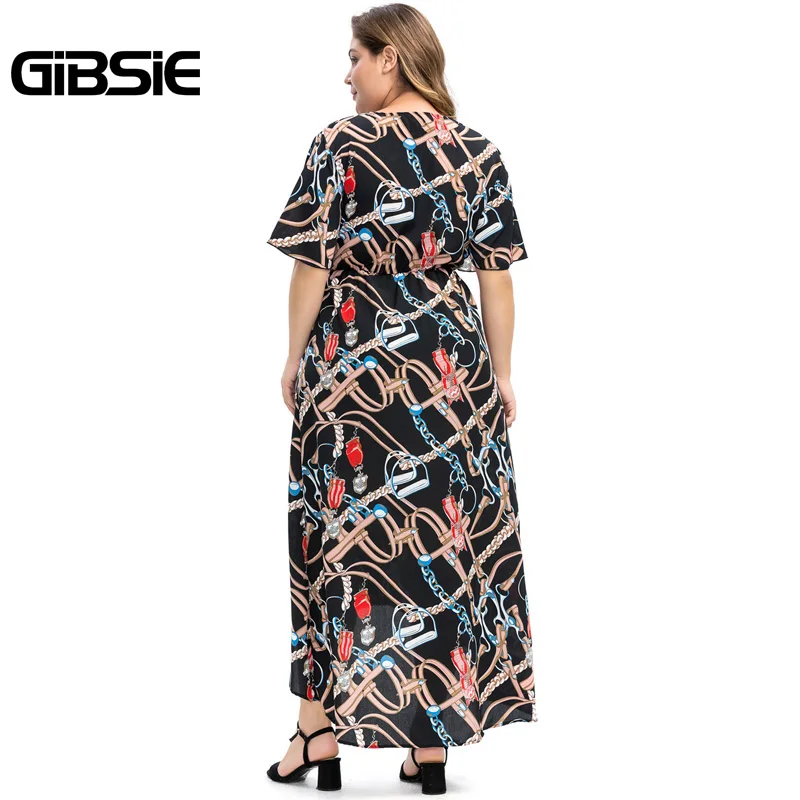 Женское пляжное платье GIBSIE повседневное Пляжное Платье макси с v образным