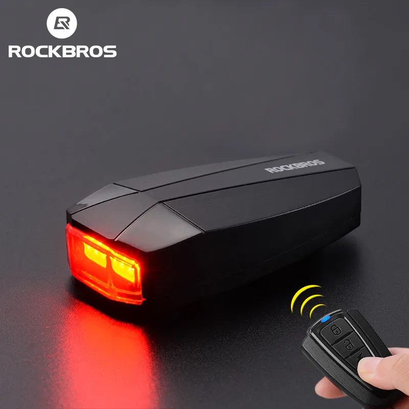 ROCKBROS Bicycle Rear Light Smart Taillight Anti-theft Alarm Remote Shock Sensor Safe Flash Cycling Equipment | Спорт и развлечения