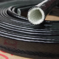 1meter 4 70mm dia black high temperature resistant fire retardant casing pipe thicken insulation silicone fiberglass tube