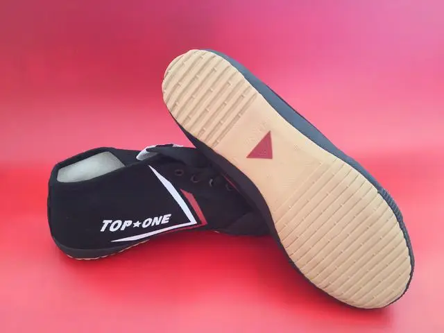 FEIYUE высокая классическая парусиновая обувь спортивная обувь Боевые искусства обувь для мужчин и женщин белые кроссовки обувь - Цвет: Черный
