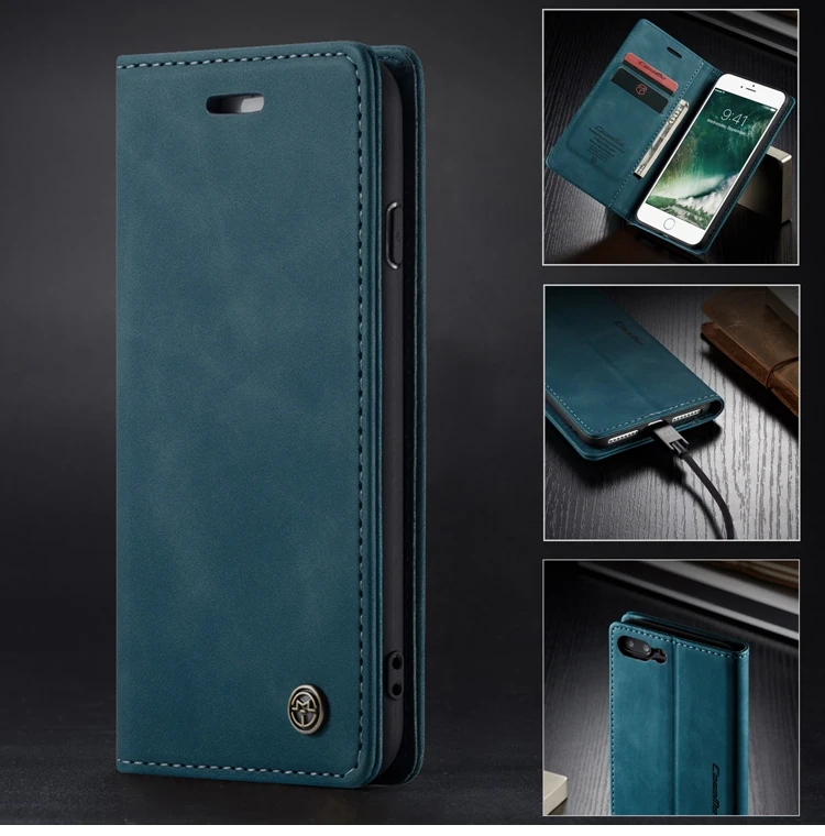 Ретро кожаный 360 магнитный чехол для Coque iPhone 7 Чехол-книжка для телефона чехол для iPhone 7 7 Plus Fundas