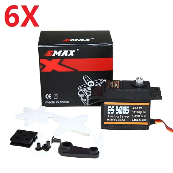 6X EMAX ES3005 42g металлический Аналоговый сервопривод для RC самолета