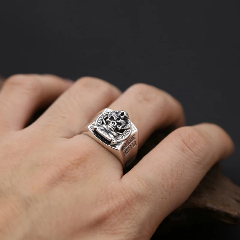 Таиландское Винтажное кольцо 100% реальное искусственное серебряное мужское с