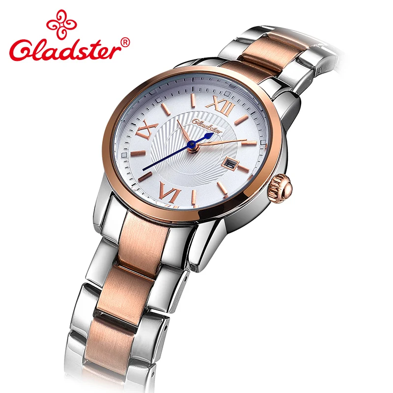 Женские часы Gladster повседневные из нержавеющей стали с золотым
