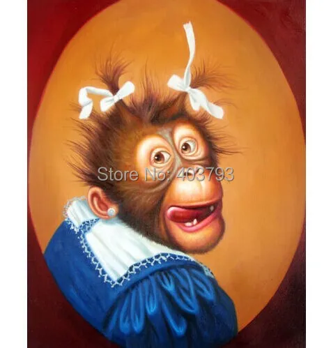 

High Quality Oil Painting Dress Monkey #002" 20x36 Inches