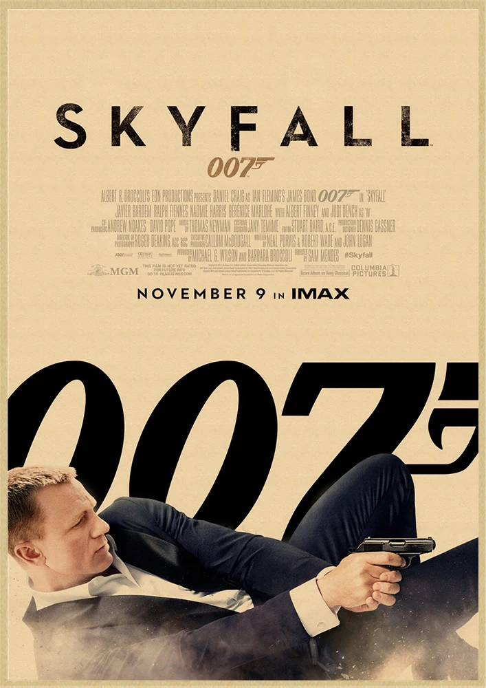 007 Джеймс Бонд агенте Коннери Майкл Крейг классический экшн-фильм крафт-бумага Бар плакат ретро плакат декоративной живописи - Цвет: Шоколад