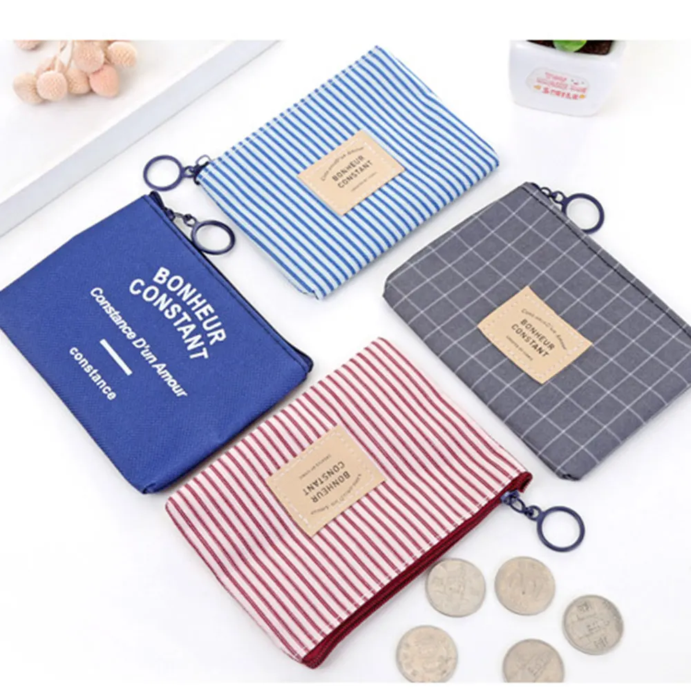 Холщовый кошелек в стиле унисекс Миниатюрный держатель для карт и ключей