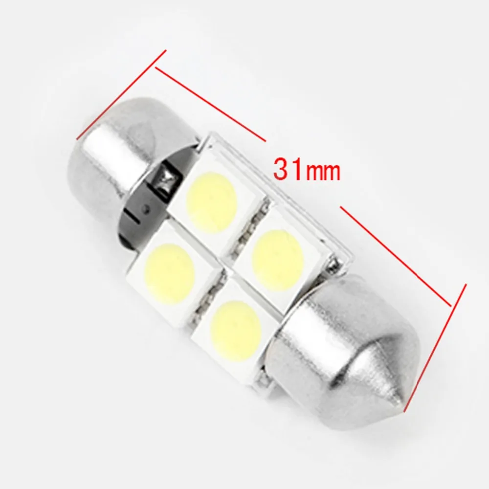 10 шт. 5050 31 мм 4 SMD автомобильный домов на колесах Внутренняя купольная гирлянда