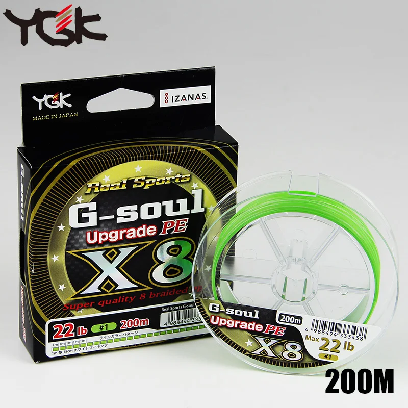 YGK плетеный провод оригинальная леска G SOUL X8 обновление PE 8 оплетка Сделано в