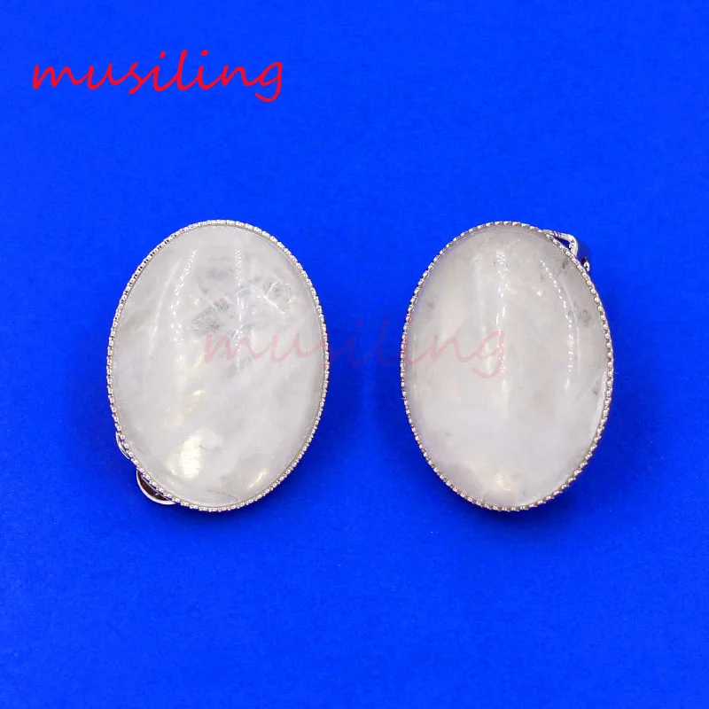 Овальные серьги-клипсы musiling кристалл кварц тигерит и т. Д. аксессуары для ушей из