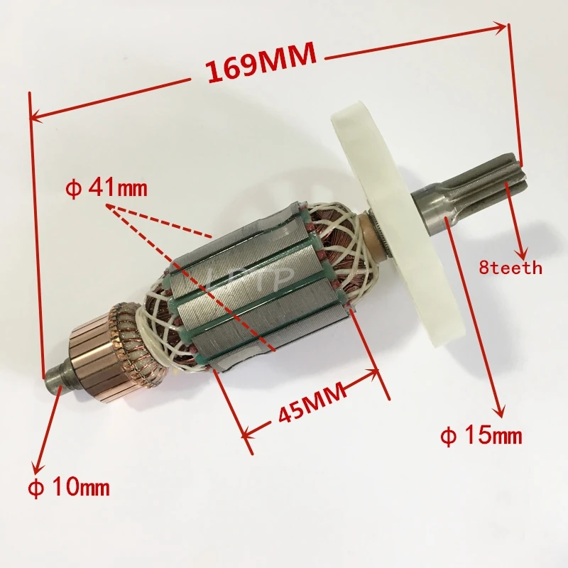 

AC 220V 8 Teeth Armature Rotor replacement for Hitachi PR-25B PR-38E Drive Shaft Electric Hammer High quality