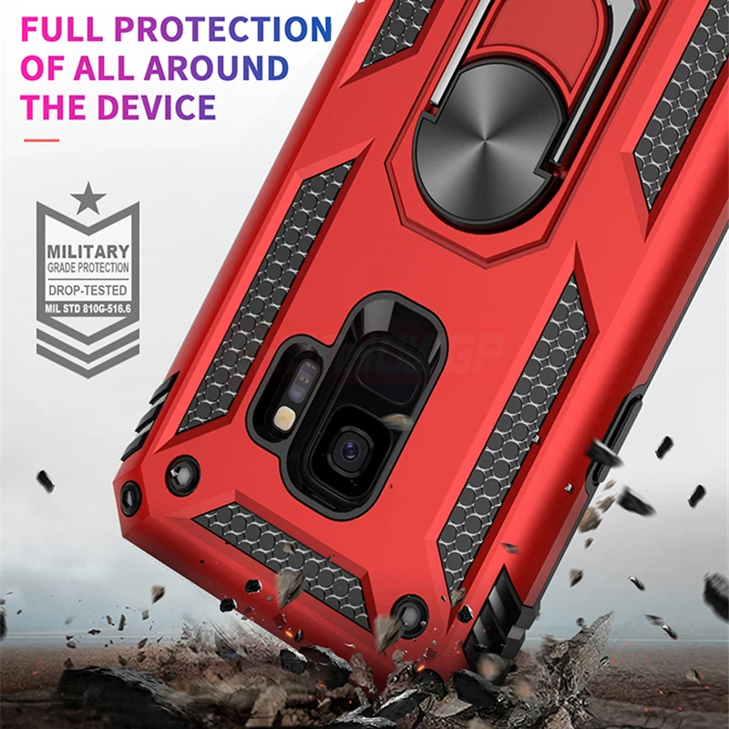 Чехол с кольцевой застежкой в стиле милитари для Samsung Galaxy A10 A20 A30 A40 A50 A70 M10 M20 S8 S9 S10