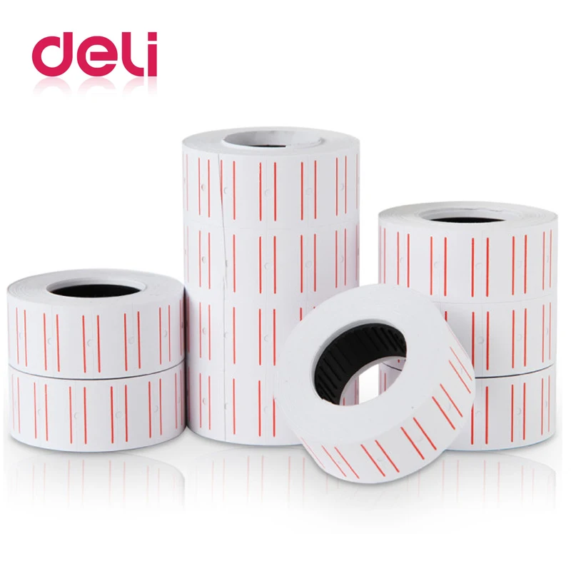 Deli 10 рулонная клейкая Цена этикетки бумажный ценник наклейка Однорядная цена