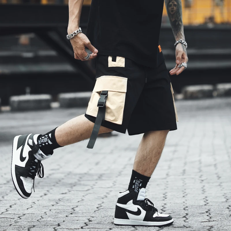 

2020 Hip Hop Men Summer Shorts Work Streetwear Slim Fit Short Trousers Fashion Mens Cargo Shorts Men ABZ386
