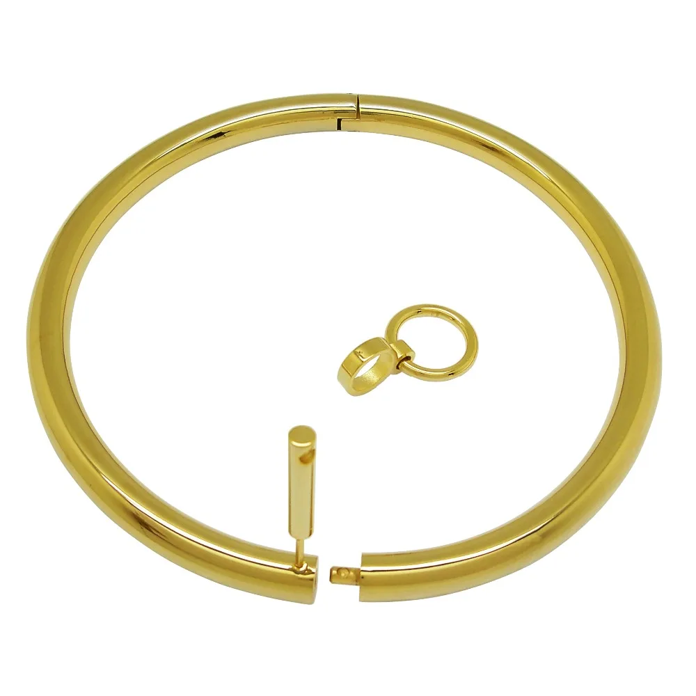 IP Золото Цвет Полированная сверкающих нержавеющая сталь ведомого Воротник