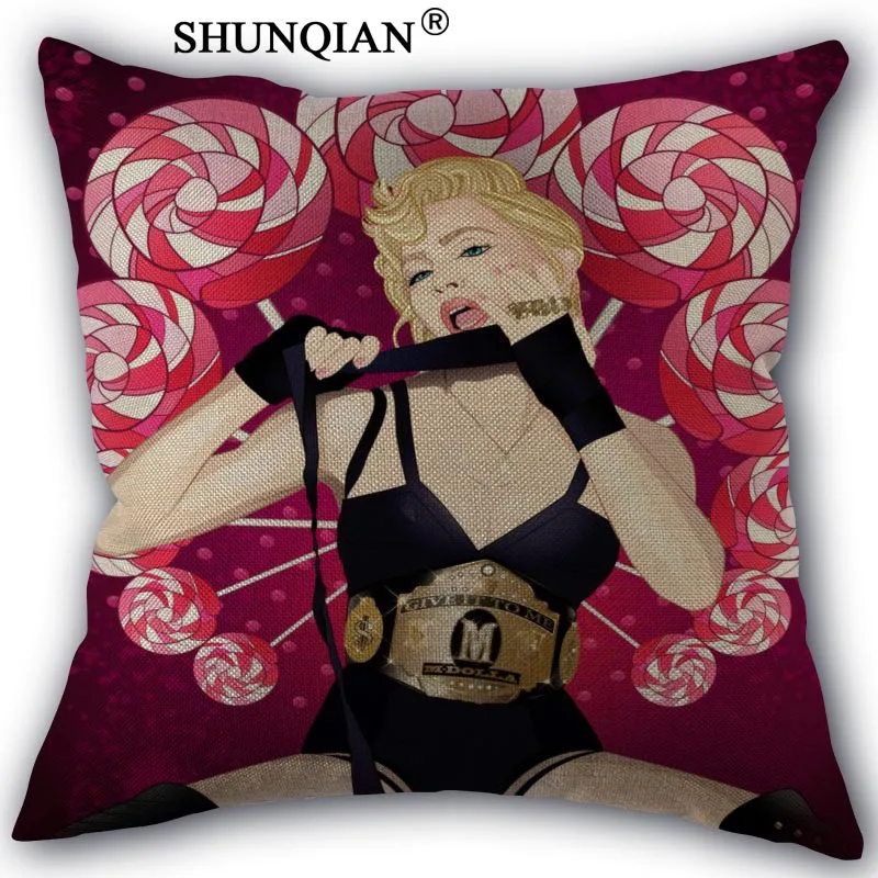 Новинка льняная хлопковая наволочка с принтом Мадонны домашний текстиль