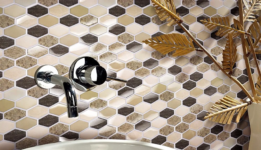 

Vinyl Tile For Kitchen Backsplash, Self-adhesive Wall Tile(Beige, 10 Sheets) High Quality 3D Wallpaper