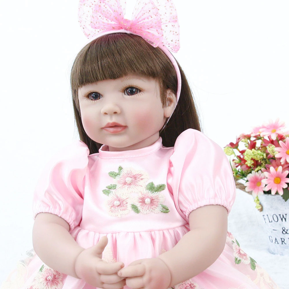 Boneca reborn 56 см мягкие силиконовые куклы для новорожденных и малышей игрушки с