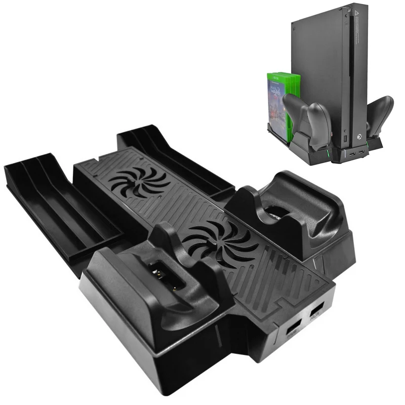 

Вертикальная охлаждающая подставка, охлаждающий вентилятор для Xbox One X, зарядное устройство для контроллера с 2 портами концентратора, для х...