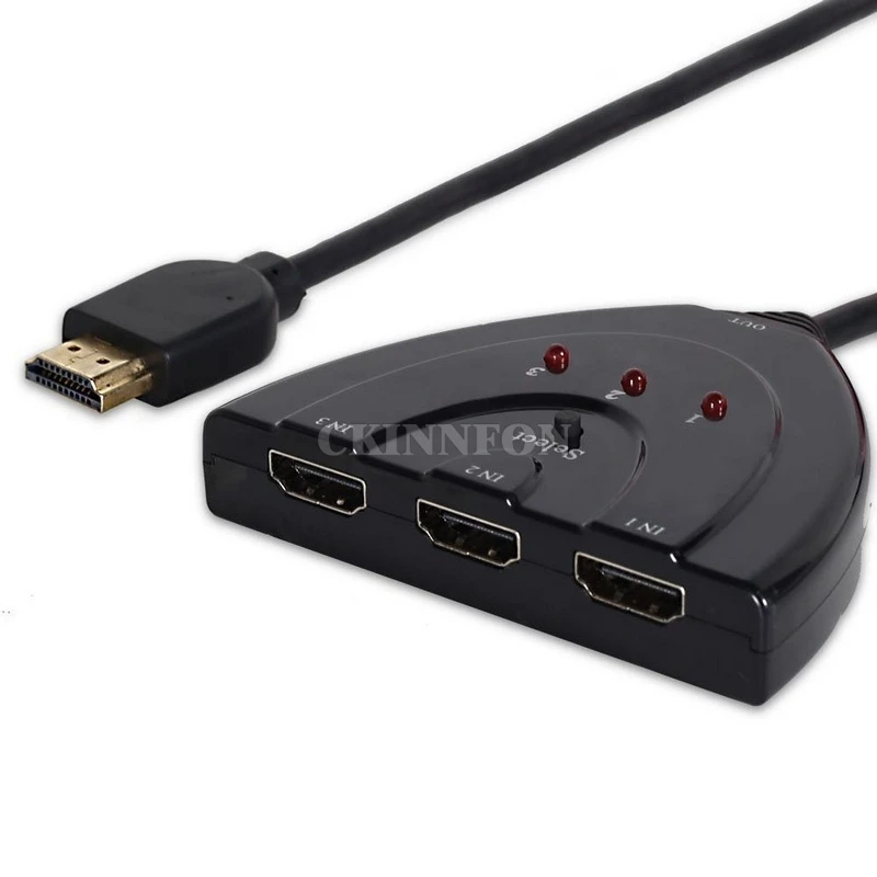 50 шт./лот 3 Порты и разъёмы 1080P HDMI совместимых с коммутатор разветвитель