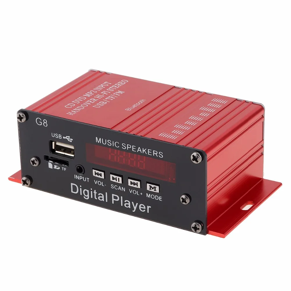 G8 2CH Bluetooth Car Audio Power Amplifier FM Radio Player Support SD / USB DVD MP3 with Remote Controller |