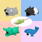 Usb зарядное устройство для телефона с милыми животными, защита от укуса для iPhone, Andriod, защита для зарядного устройства USB G