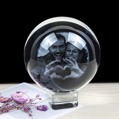 Crystal Holder Миниатюрные фото кристалл мяч Персонализированные ЛЮБОВЬ бойфренд подарок на день рождения индивидуальные домашние декоративные предметы стеклянный шар - Цвет: Crystal Holder