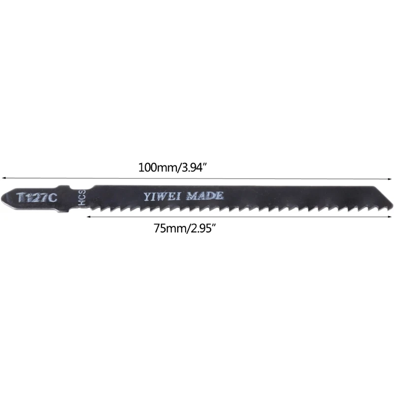 

5 Pcs T127C 4 Inch HCS T-Shank Jigsaw Blades Set For Wood Fast Cutting