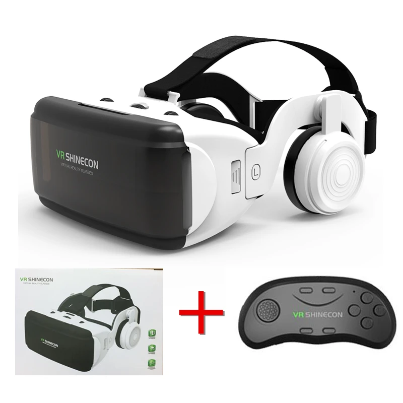 Коричневый VR Realidad Virtual 3D caja de gafas estereo VR Google cartón casco para IOS Android смартфон, Bluetooth рокер - Цвет: Коричневый