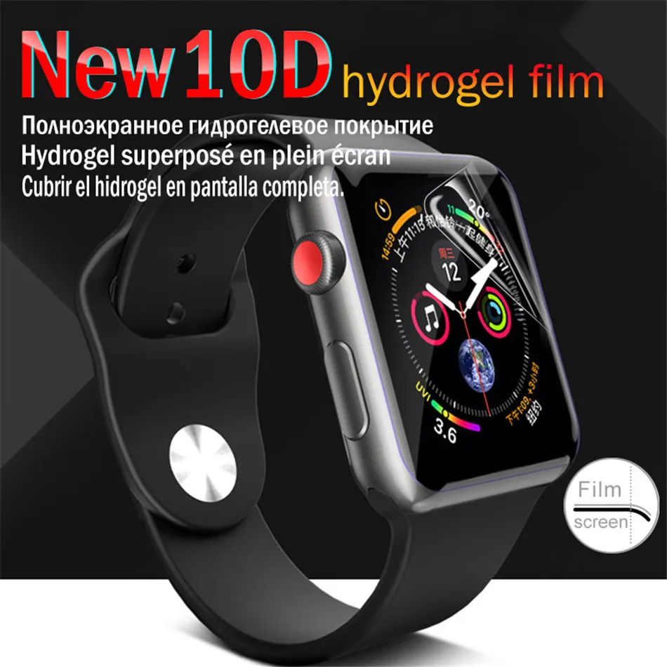 10D мягкая Гидрогелевая пленка для Apple Watch 38 мм 40 мм 42 мм 44 мм Защита экрана для часов 38 40 42 44 мм защитная пленка без стекла