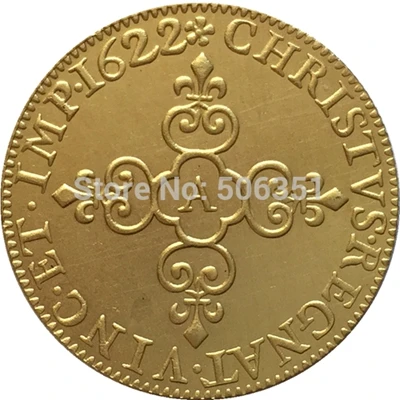 Франция Людовик XIII монета 1620-1643 различная Дата 24 монеты КОПИЯ - Цвет: 1622