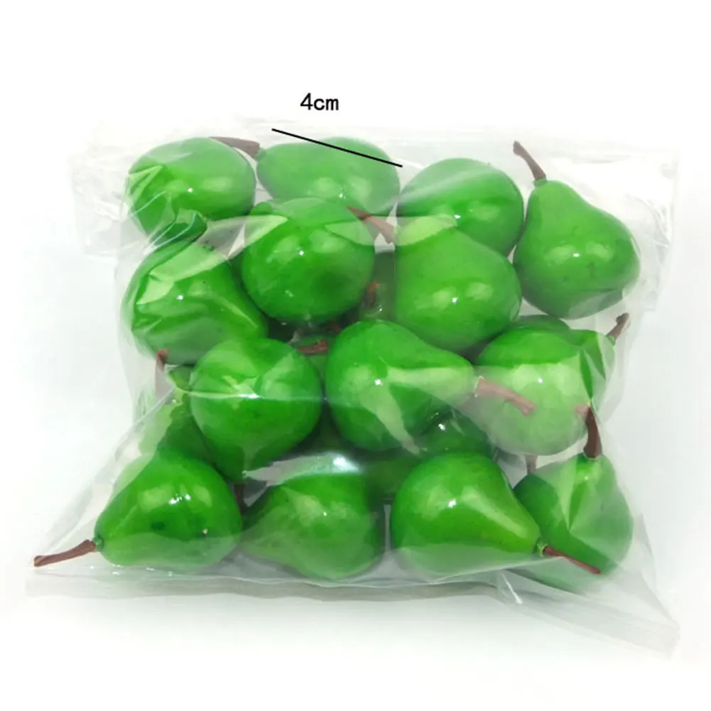 Green Pear 20 шт. миниатюрная растительная модель игрушка для домашнего декора набор поддельных девочек развивающий детский подарок кухонный реквизит мини искусственный фрукт - Цвет: Green Pear