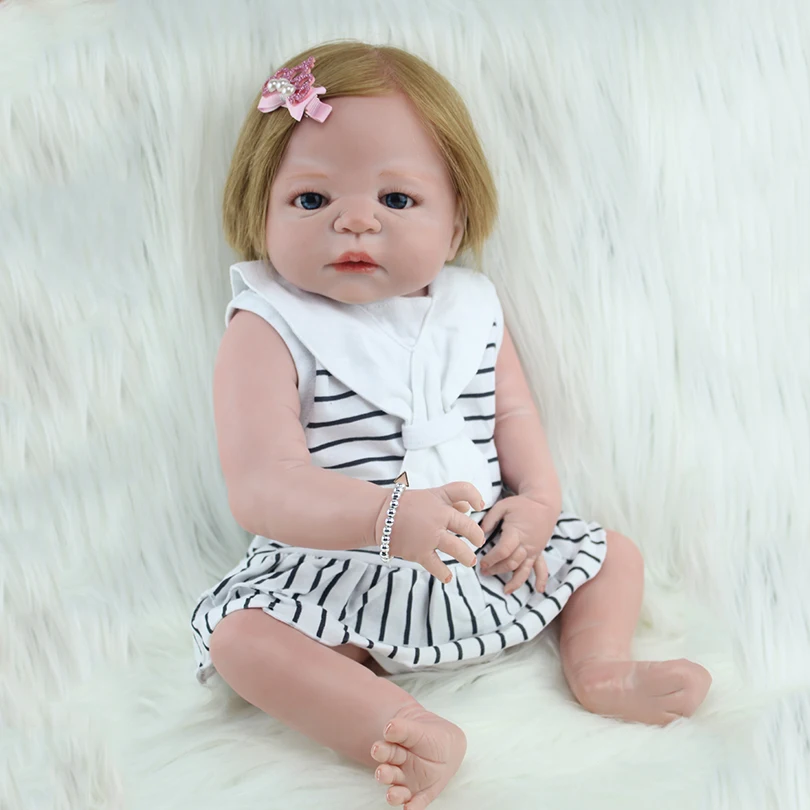 Кукла для малышей импортные светлые реалистичные волосы Reborn Lifelike мягкие милые