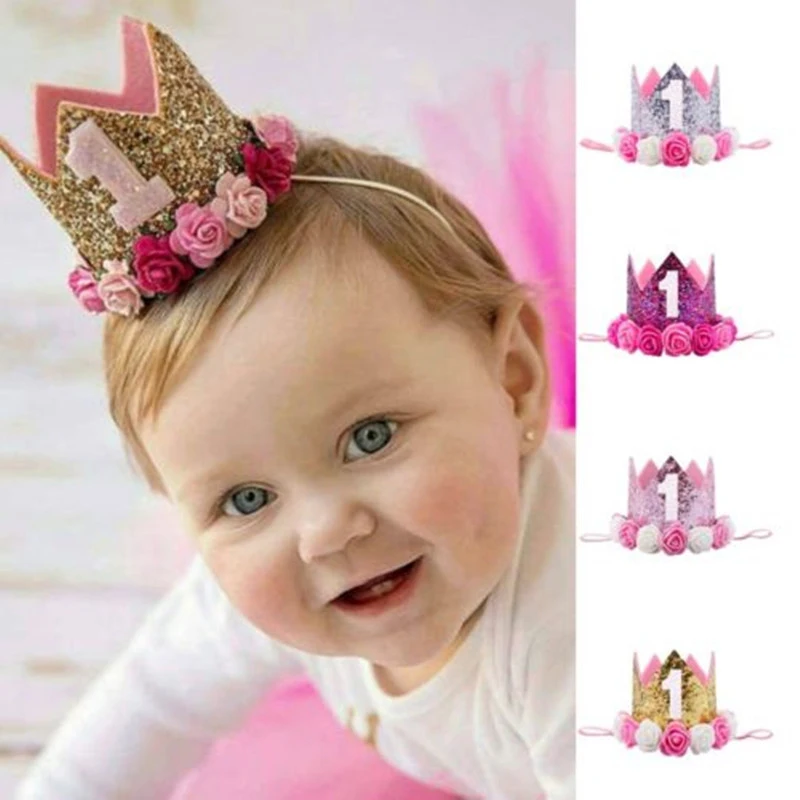 Cute Newborn Toddler Baby Girl Boys 1st Birthday Party Flower Princess Crown Headband Gift IPCS | Мать и ребенок