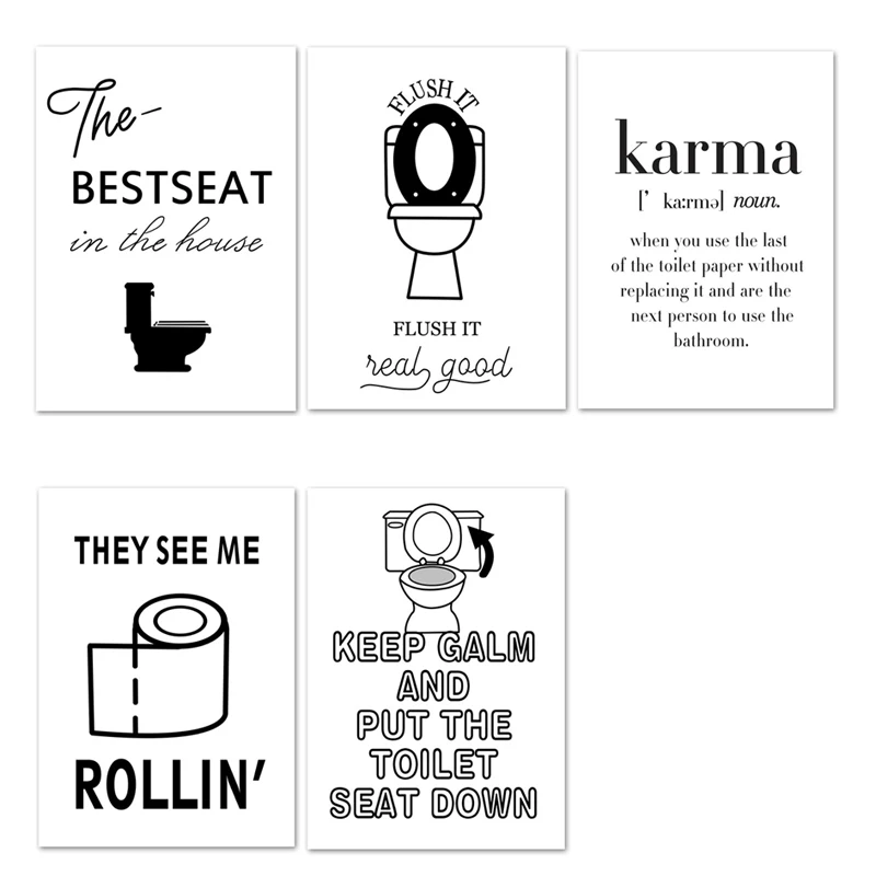 

Bathroom toilet Decor Wall Art Canvas Painting Quotes Minimalism Wall Pictures For Bathroom Toilet Decorative Pictures Unframed