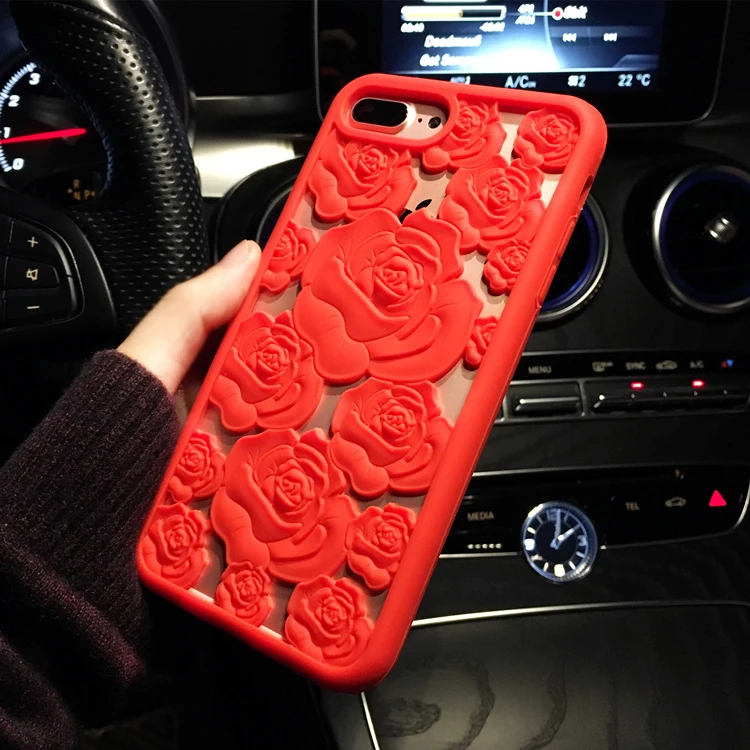 case For Samsung Galaxy s8 plus s7 s6 edge fashion Hollow Rose silicone Phone Case Apple iphone 8 7 6 6s 5 5s SE |