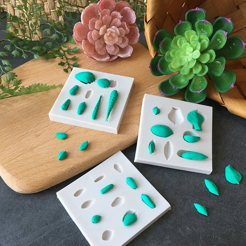 1 шт. суккулентные растения DIY помадка торт шоколадная форма мини цветок Листья Форма Полимерная глина силиконовые формы