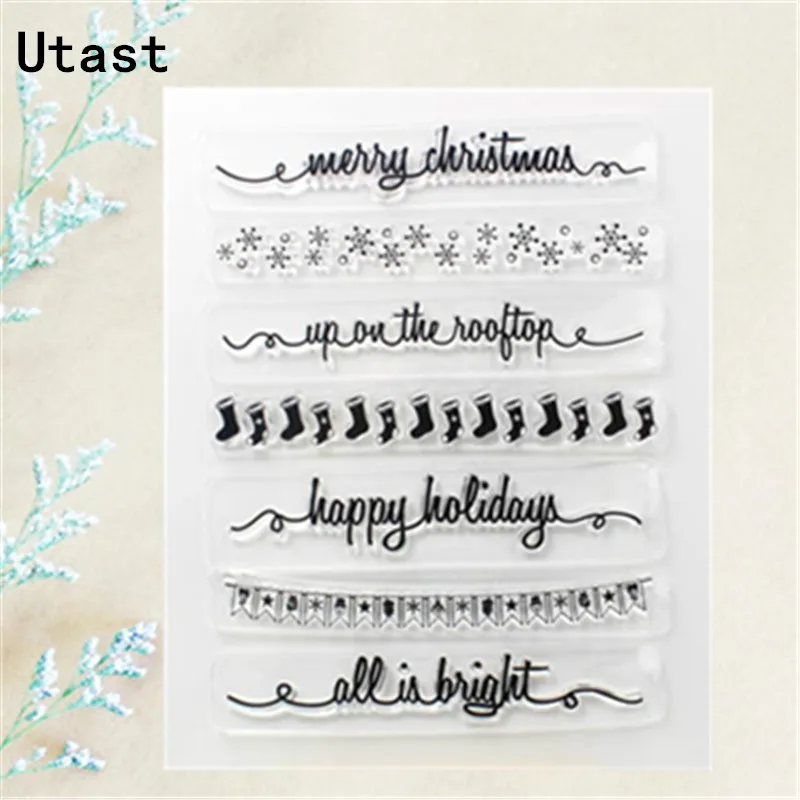 Рождественские праздничные прозрачные силиконовые штампы/прозрачные резиновые