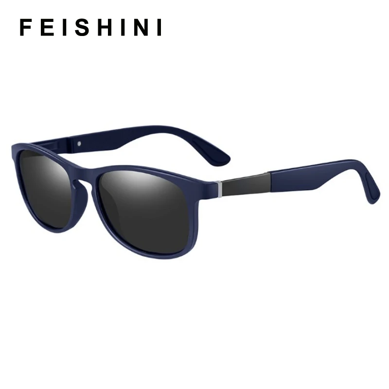 Мужские Винтажные Солнцезащитные очки FEISHINI коричневые поляризационные